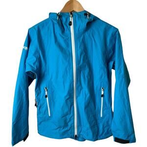 EMS Ascent Series Gore-Tex Blue Rain Ski Shell Hooded Jacket Lightweight Size XS